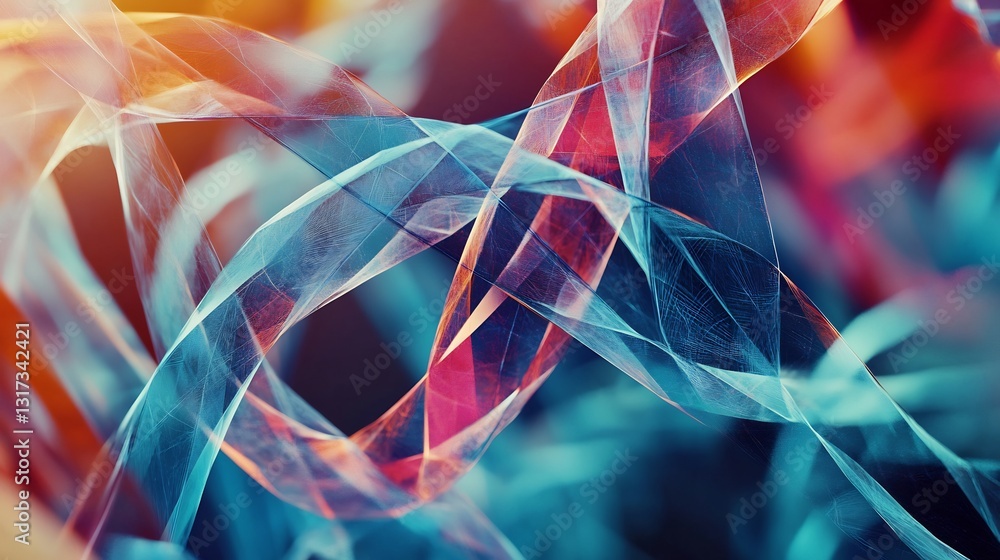 Aufkleber Abstract visualization of public relation highlighting interwoven geometric forms symbolizing reputation communication