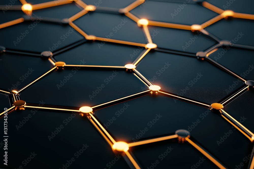 Poster futuristic cybernetic neural network background with glowing elements and abstract design