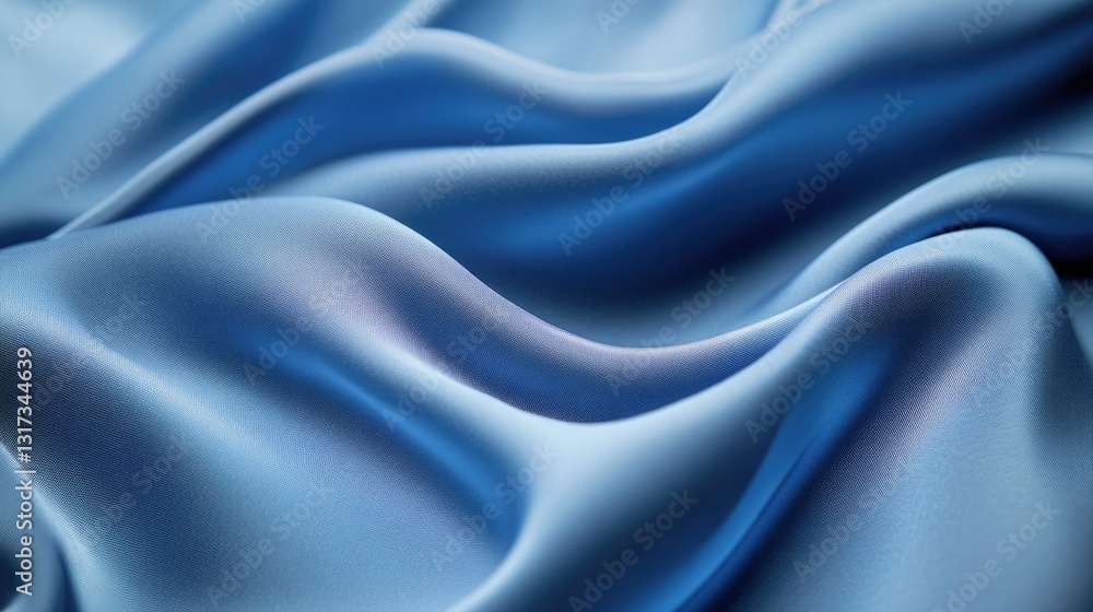 Poster a close-up shot of a soft blue fabric with intricate patterns and textures
