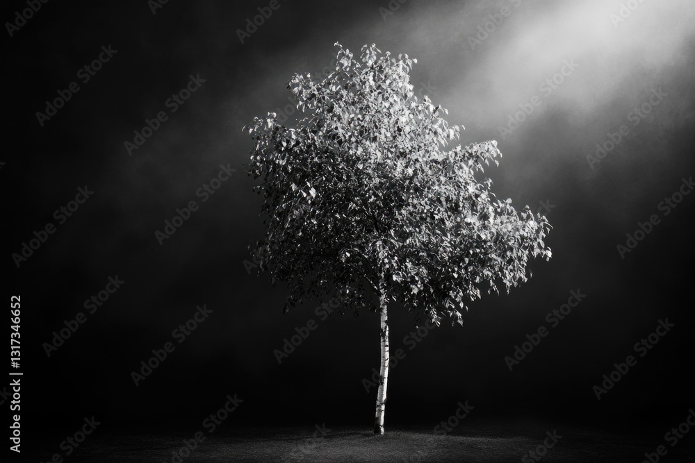 Aufkleber a simple yet striking image of a tree in monochrome tones, perfect for use as a background or accent