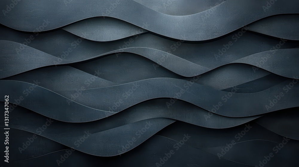 Poster metallic wavy wall texture, abstract background with lines and patterns for modern design