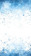 Blue watercolor splash border;  design background