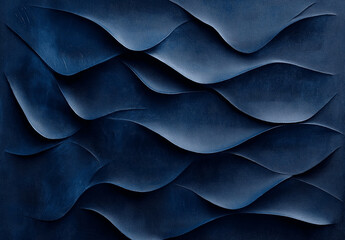 Dark Blue Grunge Texture Background &ndash; Abstract Blue Paper with Vintage Aesthetic and High-Resolution Detail