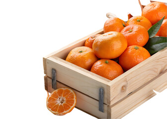 Oranges in Wooden Crate