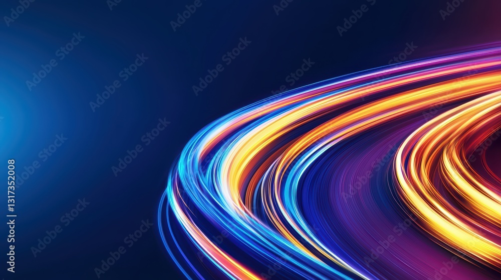 Poster abstract dynamic lines forming speed and motion in a vibrant background