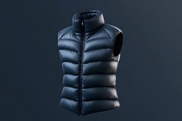 Stylish Navy Blue Down Vest for Winter