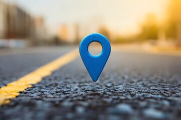 3D Location Pin Icons for Navigation and GPS Mapping in Travel Routes