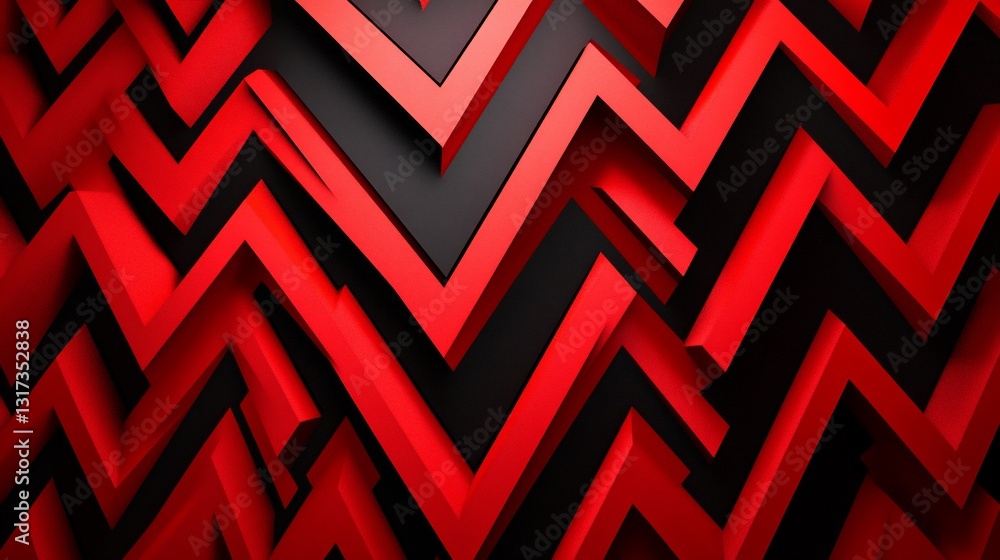 Poster abstract red and black zigzag pattern background design texture illustration graphic art