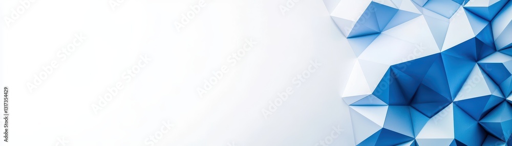 Poster isolated modern abstract background with triangular pattern in blue and white colors