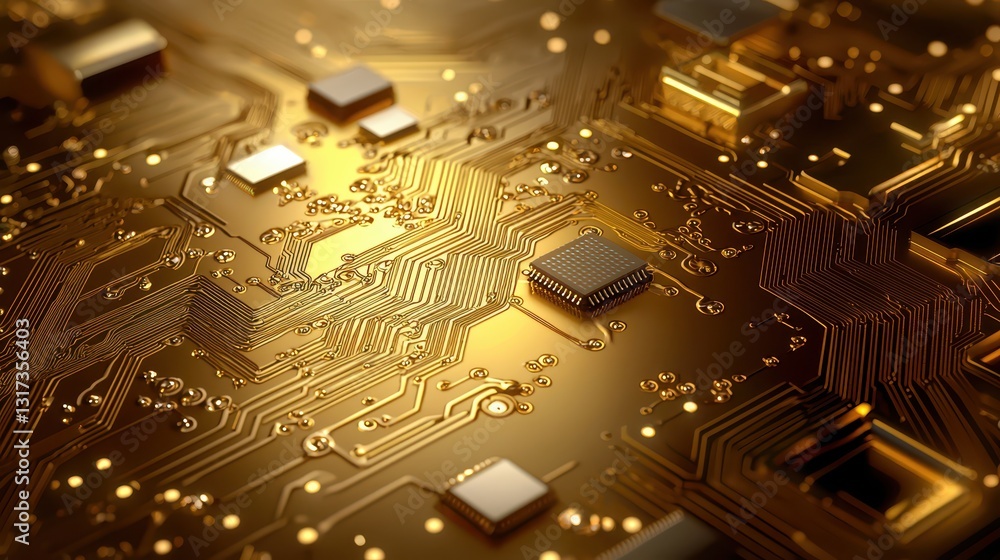 Poster intricate closeup, exploring the complex world of computer circuitry and electronic components