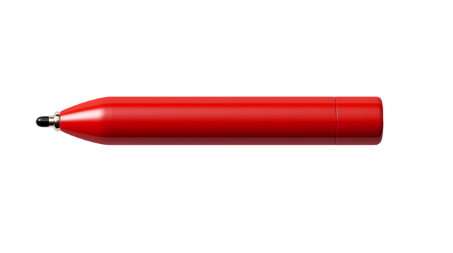 Red Stylus Pen Digital Design Element, Modern Graphic Resource for Branding, isolated on transparent background.