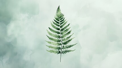 Obraz premium Elegant Watercolor Fern Leaf Design Green Nature Botanical Illustration
