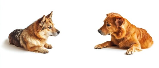 A friendly moment between a dog and a cat, sitting side by side