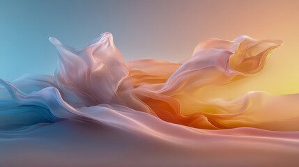 Flowing abstract fabric in soft pastel colors.