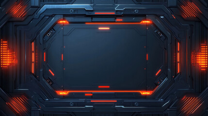 Futuristic hi tech background with sleek metallic texture and glowing red accents, creating dynamic and modern design