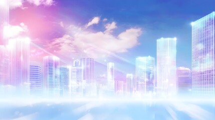 Naklejka premium A clear blue sky with a sun shining brightly