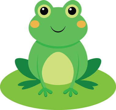 recommend clip art: Cheerful Frog sitting on a lily pad illustration 