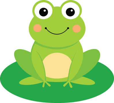 recommend clip art: Cheerful Frog sitting on a lily pad illustration 