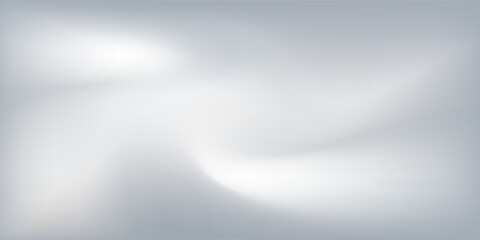 Silver foil background with metal mirror texture. Chrome gradient surface with light gloss. Vector aluminum grey sheet with reflection