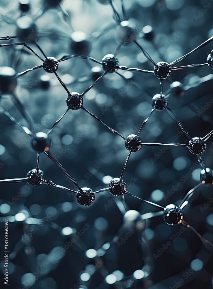 Aufkleber intricate molecular network. dark, complex structure of interconnected nodes and connections