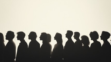 A group of people standing together, various ages and backgrounds