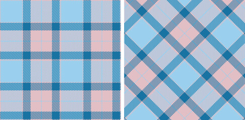 Pastel Seamless Tartan in Deep Pale Pink tones Fabric Design