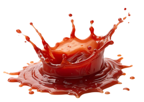 vibrant red ketchup in motion