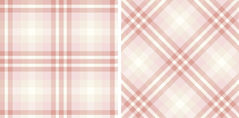 Pastel Cool Very Light Pink Seamless Tartan Fabric Design