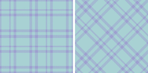 Cool Pastel Blue Seamless Tartan with Smoky Silver accents Fabric Design