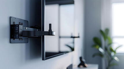 Sturdy Metal Wall-Mounted TV Bracket with Swivel Function and Neat Cable Management