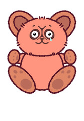 Cute Ferret Illustration. Sad expression