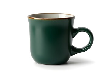 Dark Green Ceramic Coffee Mug with Handle - Stylish and Functional