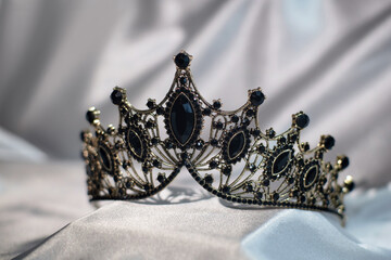 Black crown in gothic style. Queen