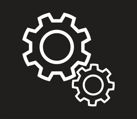 White process icon vector line, Gear Process. Two gears wheel with flat design style vector illustration.