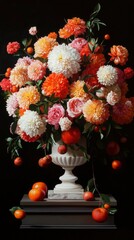 Still life, flowers, vase, vibrant