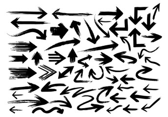 Set of grungy arrows