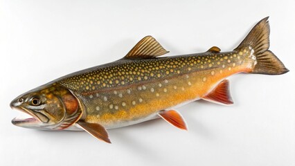 Obraz premium bull trout in full view on white studio background