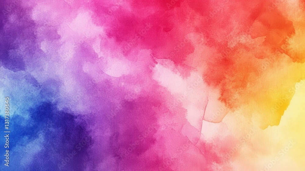 Aufkleber vibrant watercolor abstract background featuring a blend of colors in a dynamic pattern