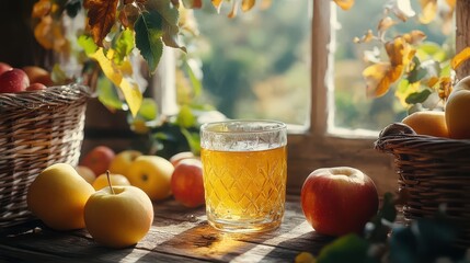 Fresh apple juice refreshment apple cider vinegar