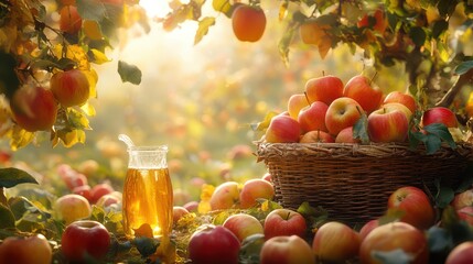 Harvesting apples in orchard apple cider vinegar