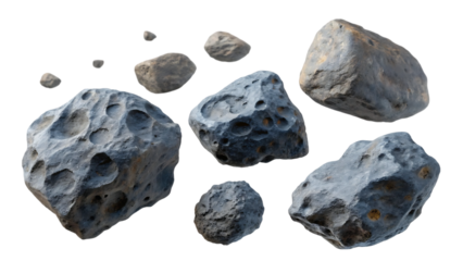 irregular space rocks set