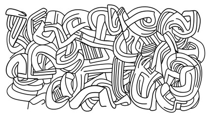 Fototapeta premium Abstract Black and White Line Art Geometric Pattern transparent background