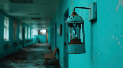 Abandoned Hospital Corridor Lamp