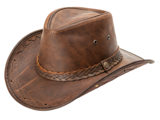 vintage cowboy leather hat