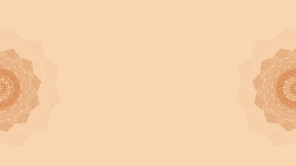 Opulent Gold Theme Blank Horizontal Video Background with Intricately Crafted Ornamental Symmetric Thin Mandala Lines, Mandala Background Pastel Yoga template. Gradient background with round mandala.