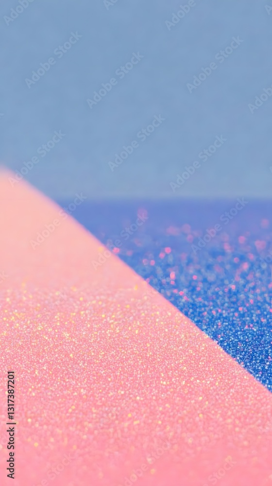 Poster two colors separated with shimmer texture and diagonal composition