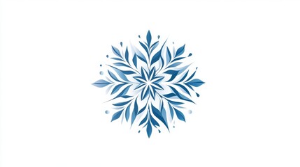 Elegant blue snowflake design for winter holiday decor or seasonal greeting cards