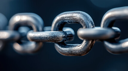 Fototapeta premium Conceptual chain symbolizing blockchain technology in a minimalist setting highlighting digital innovation
