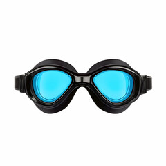 Black Swimming Goggles with Blue Lenses for Aquatic Sports and Activities