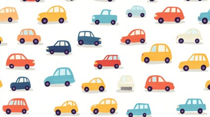 Colorful car pattern for children's room decor or craft projects